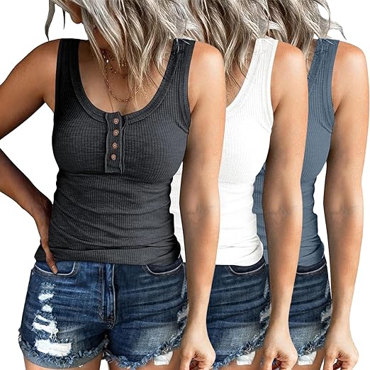Women Tank Tops, Summer Casual Sleeveless Top, Cami Top -Pack of 3 Women Tank Tops, Summer Casual Sleeveless Top, Cami Top -Pack of 3